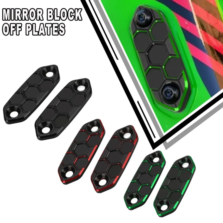

2024 2025 ZX6R For Kawasaki ZX-6R ZX 6R 2019 2020 2021 2022 2023 Motorcycle Rear View Side Mirrors Bracket Hole Cap Clamp Cover