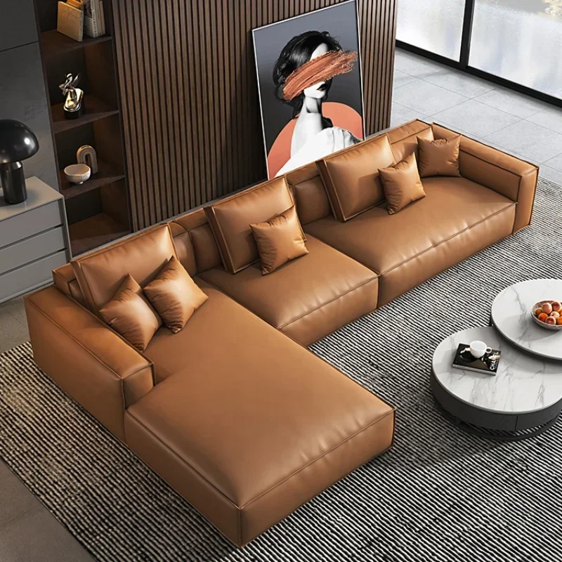 z Hot Selling Italian Style Leather Sofa Set Furniture Genuine Leather Top Living Room Modern Modular Sofa
