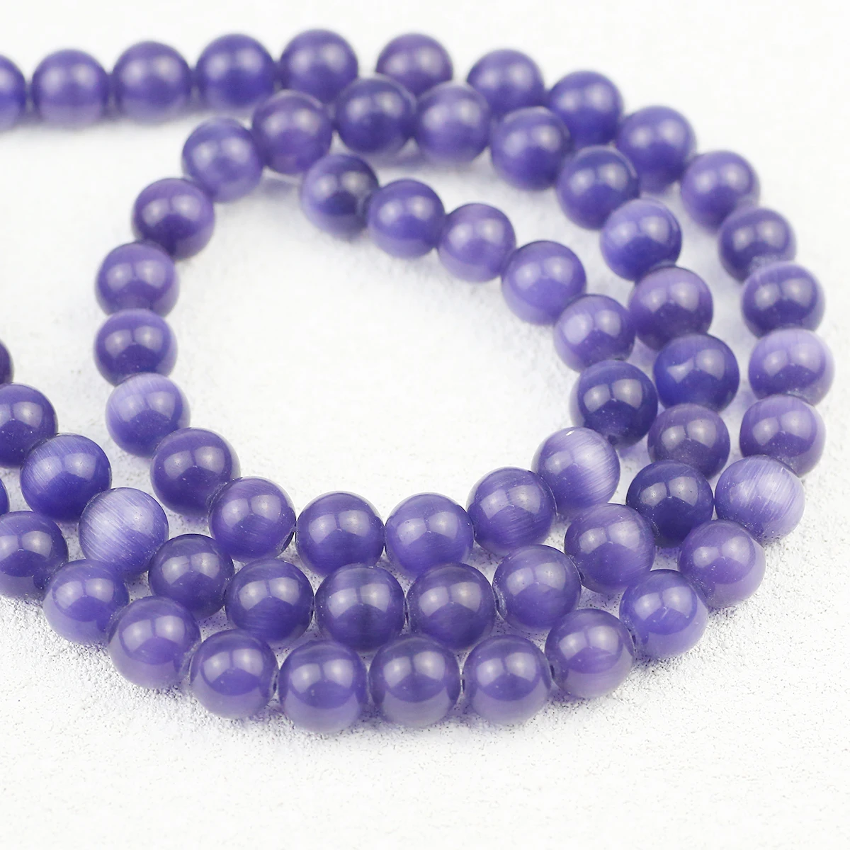 4-12mm Stone half strand Deep Violet Cats Eye Spacer Loose Beads For Jewelry Bracelets Necklace Making DIY Accessories
