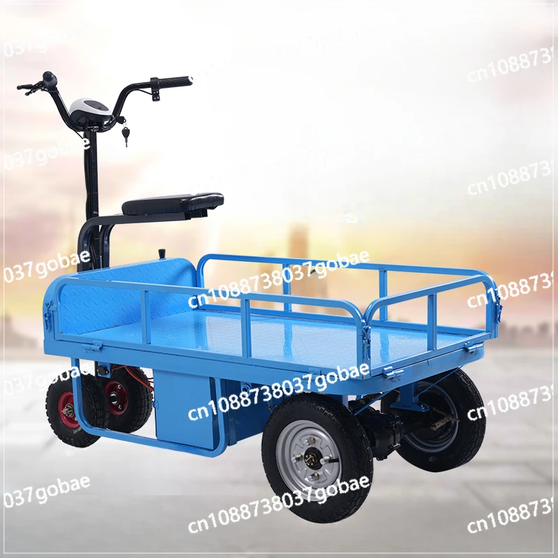 Electric Flat Truck Four-Wheel Dining Cart Warehouse Cart