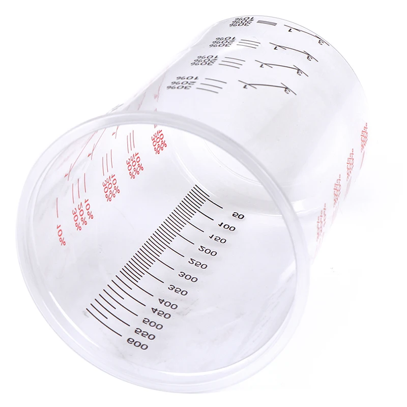 B*10/50PCS Plastic Paint Mixing Cups 600ml Mixing Pots 600ml Disposable Paint Mixing Cup Transparent Paint Mixing Calibrated Cup