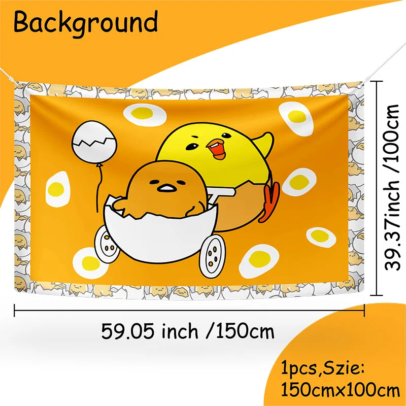 Gudetama An Eggcellent Adventure Theme Disposable Party Decoration Supplie Banner Tablecloth Napkin Kids Toy Packing Baby Shower
