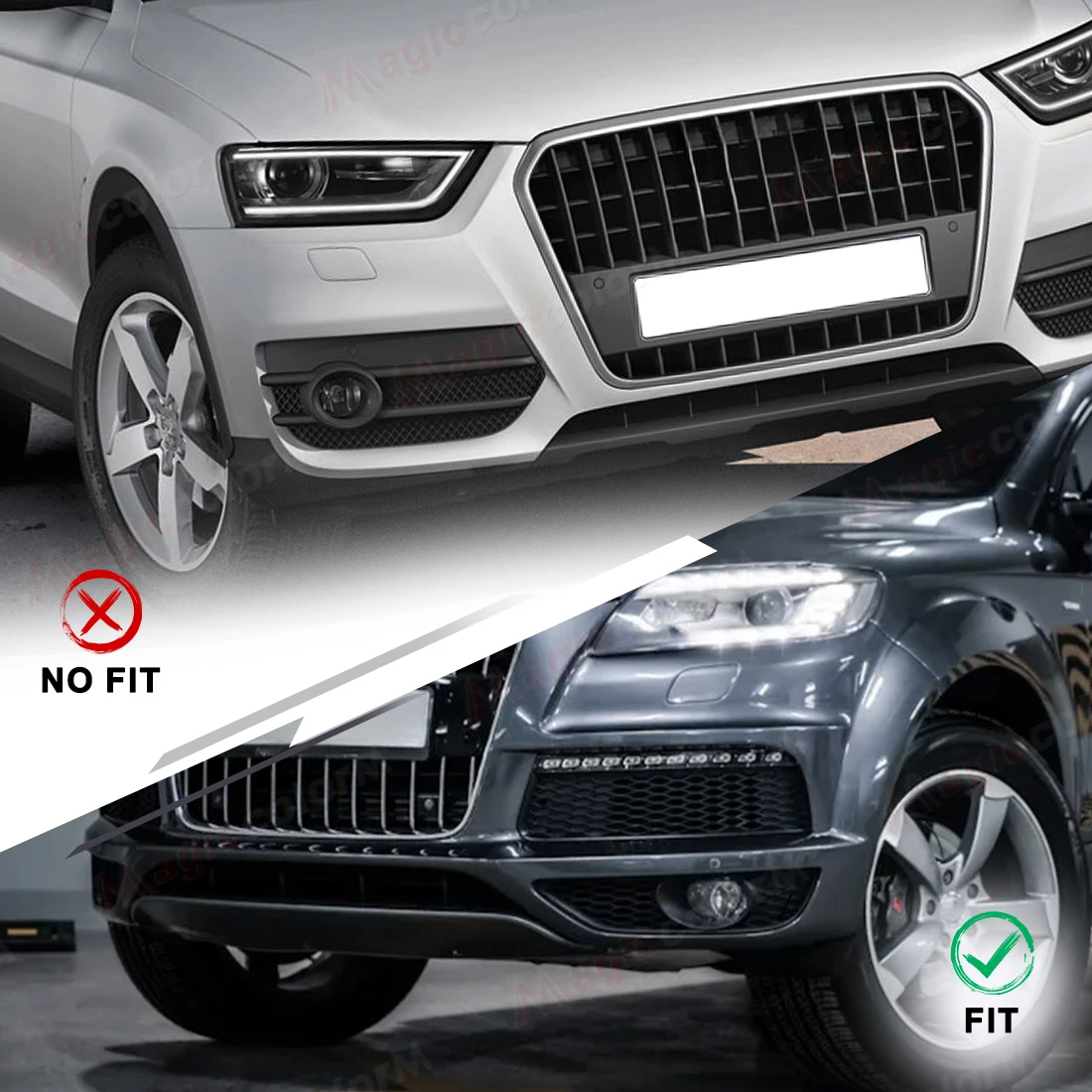 아우디 Q7 4L S-라인 2009 2010 2011-2015 안개등 그릴 레이싱 그릴 헤드라이트 프레임 액세서리 썸네일 6