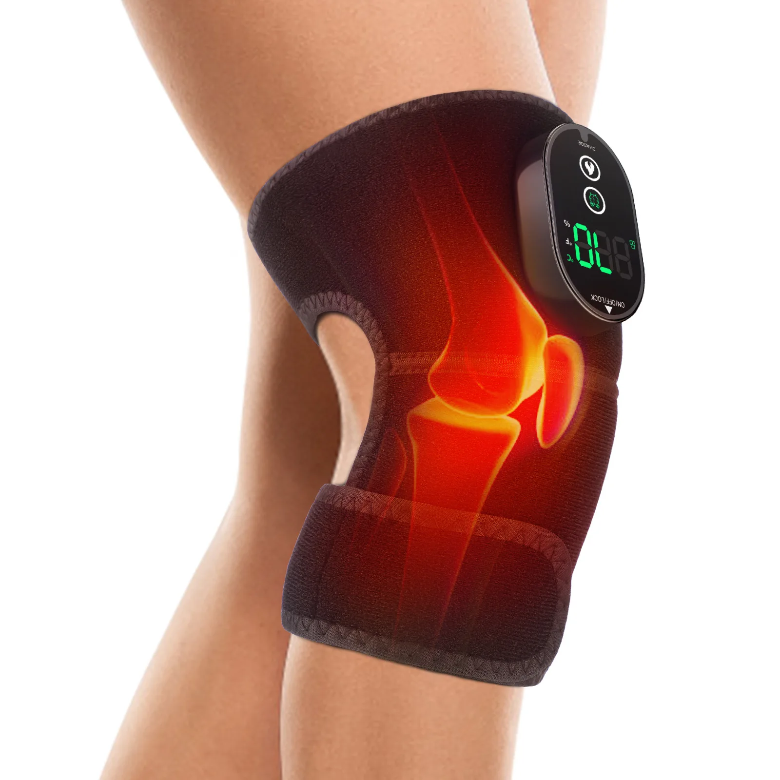 High Quality Massager Comfortable Keep Warm Function and Pu & Polyester Material Adult Knee Pads