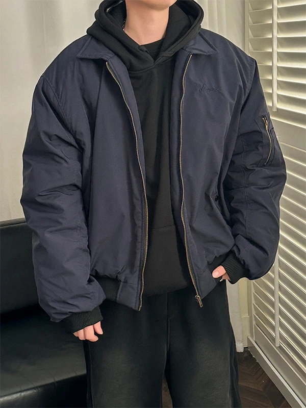 

American Sle Thiened Cotton Jaet Men's Autumn Winter New Faion ort Quilted Coat Haome And Cool Cotton Outerwear