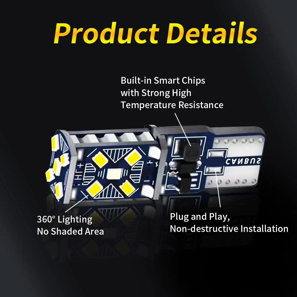 2PCS Super Powerful T10 LED 2016 15 SMD W5W 168 Canbus for 80% Cars Signal Light 12V for Auto Fog Reading Brake Clearance Lights