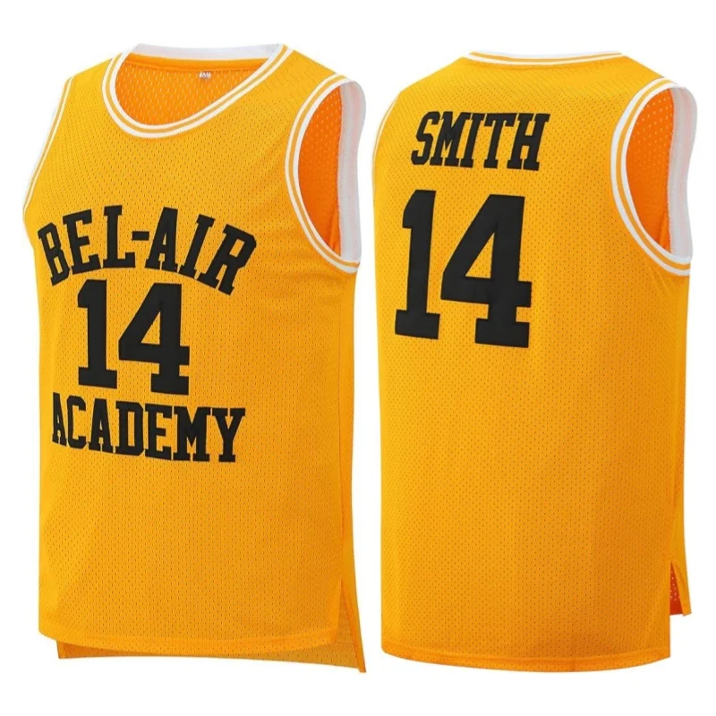 

The Fresh Prince of Bel Air Academy #14 SMITH 25 Carlton Banks Basketball Jersey 90s Hip Hop Clothes for Party Cosplay Men Shirt