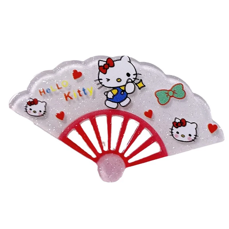 Sanrio Cute Fan Shape Clip Cartoon Cute Sweet Girl Hair Fringe Clip Hair Ornaments Girl Gifts Holiday Gifts