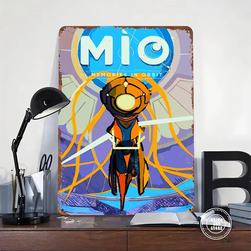 Mio Memories in Orbit Robot Tin Poster Customized Wall Art Retro Vintage Metal Signs for Fans Room Office Decor Wand Deko House