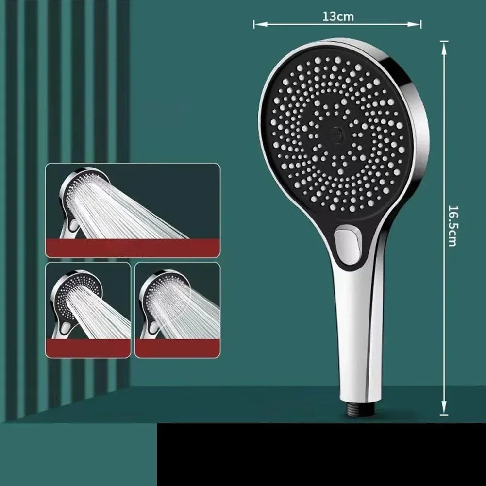 Cabeça grosseira do chuveiro do impulsionador do furo, grande saída da água, três acelera a saída da água, silicone fino, tomada, ajuste livre