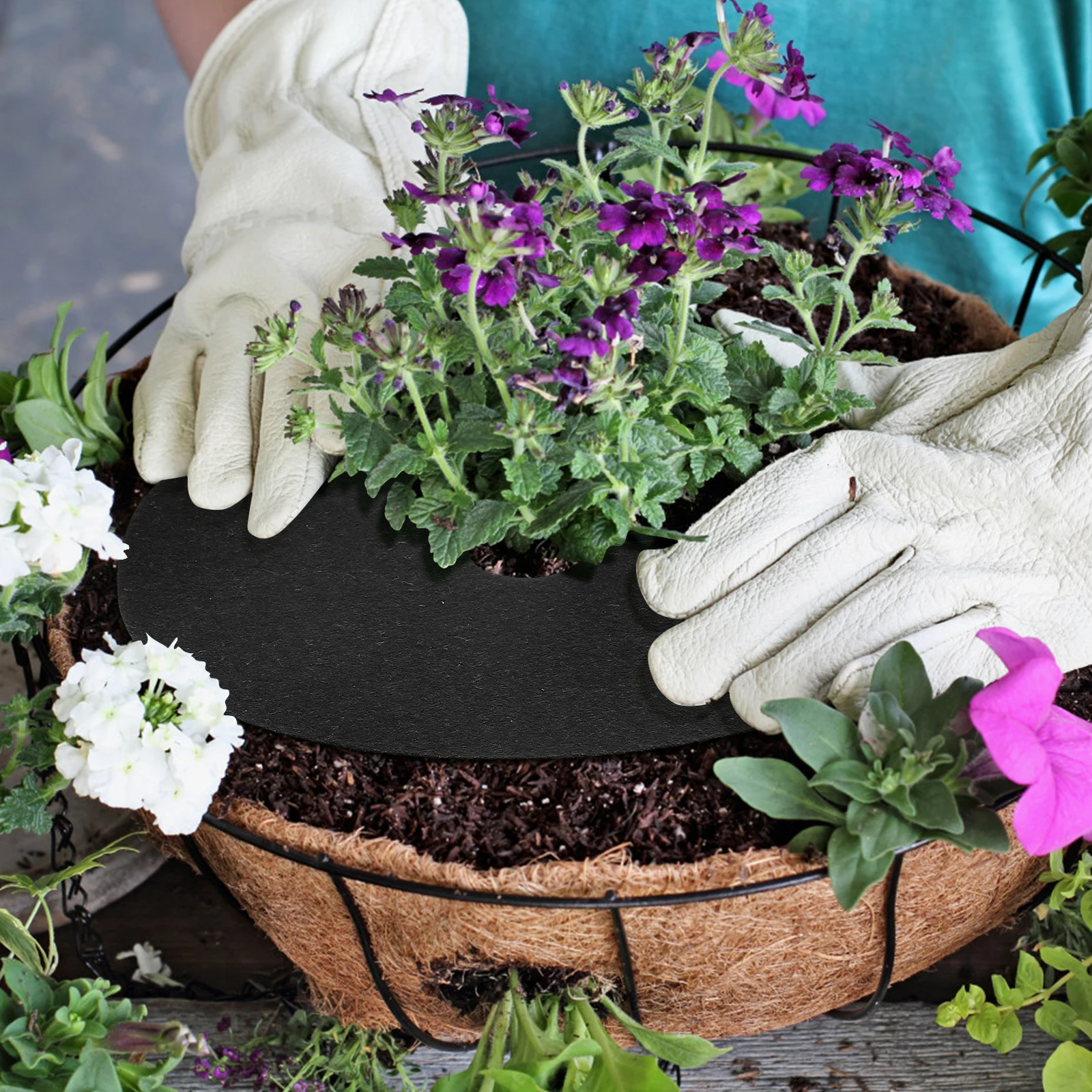 

20pcs Anti-Grass Control Ring Cloth Sturdy Gardening Fabric Non- 27cmx4cm Plant Tent Accessories