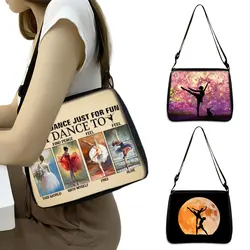 Ballet Dancing Print Women Shoulder Bag Ballerina Women Handbags Crossbody Bags Ladies Canvas Totes Casual Messenger Bags Gift