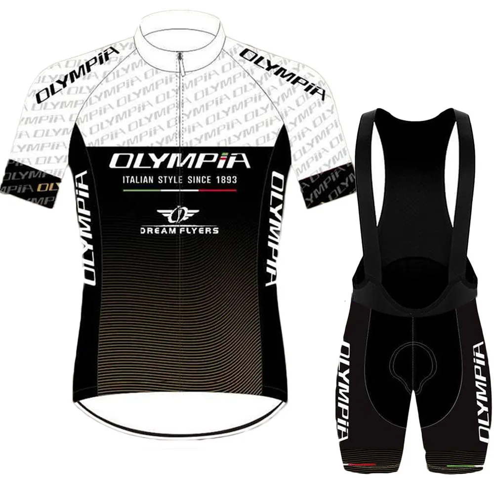 Italy Team Olympia 2023 Mens Cycling Jersey Set Summer Bicycle Clothing Road Shirts Suit Bicycle Bib Shorts MTB Ropa Maillot