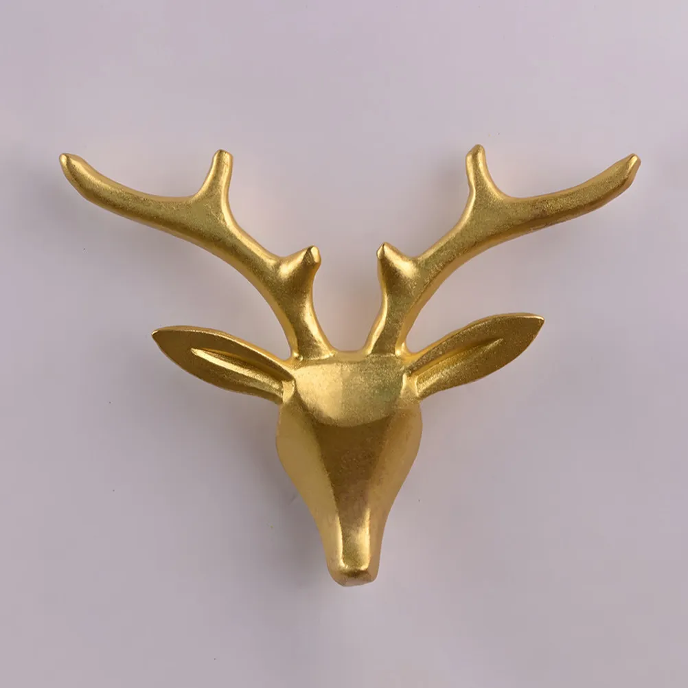 

Brass Deer Head Knob Vintage Decorative Cabinet Handle Dresser Drawer Pull Closet Door Hardware Kitchen Knob Home Furniture