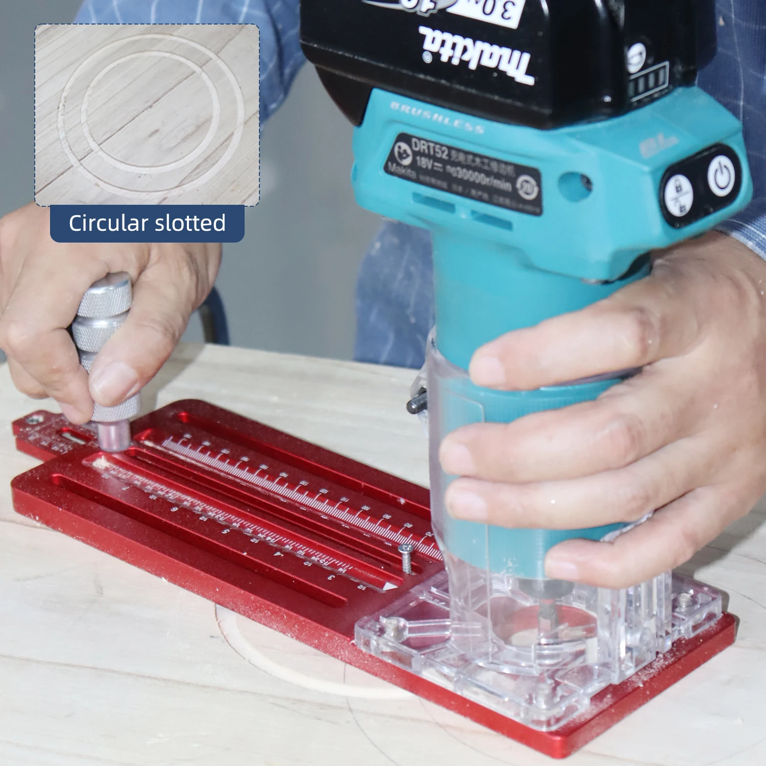 ENJOYWOOD Multifunctionele Router Insteekmal Deurscharnier Sjabloon Geleiderail Adapter Ronde Steken voor Hout Trimmen & Groef