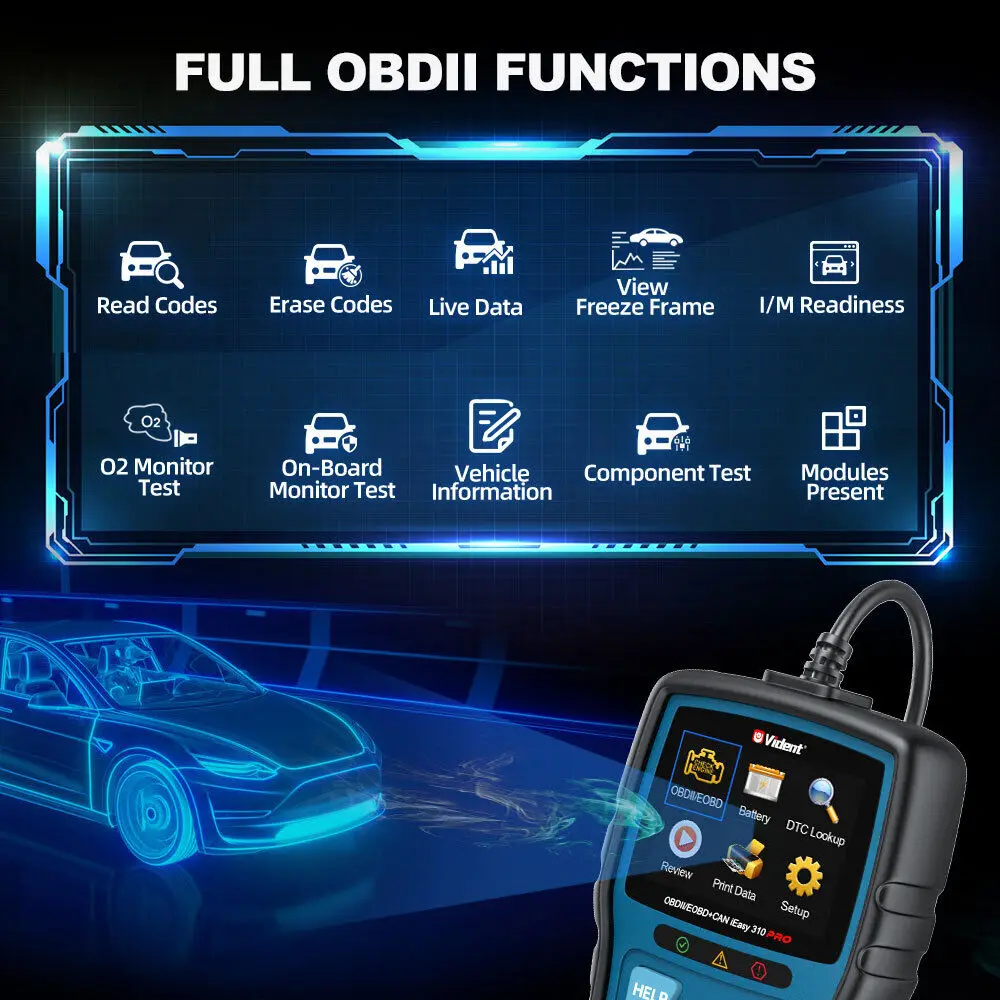 Vident iEasy310Pro OBD2 Code Reader Enhanced Check Engine Fault Obd2 Scanner Auto Diagnostic Scan Tool Battery Voltage Tester A+