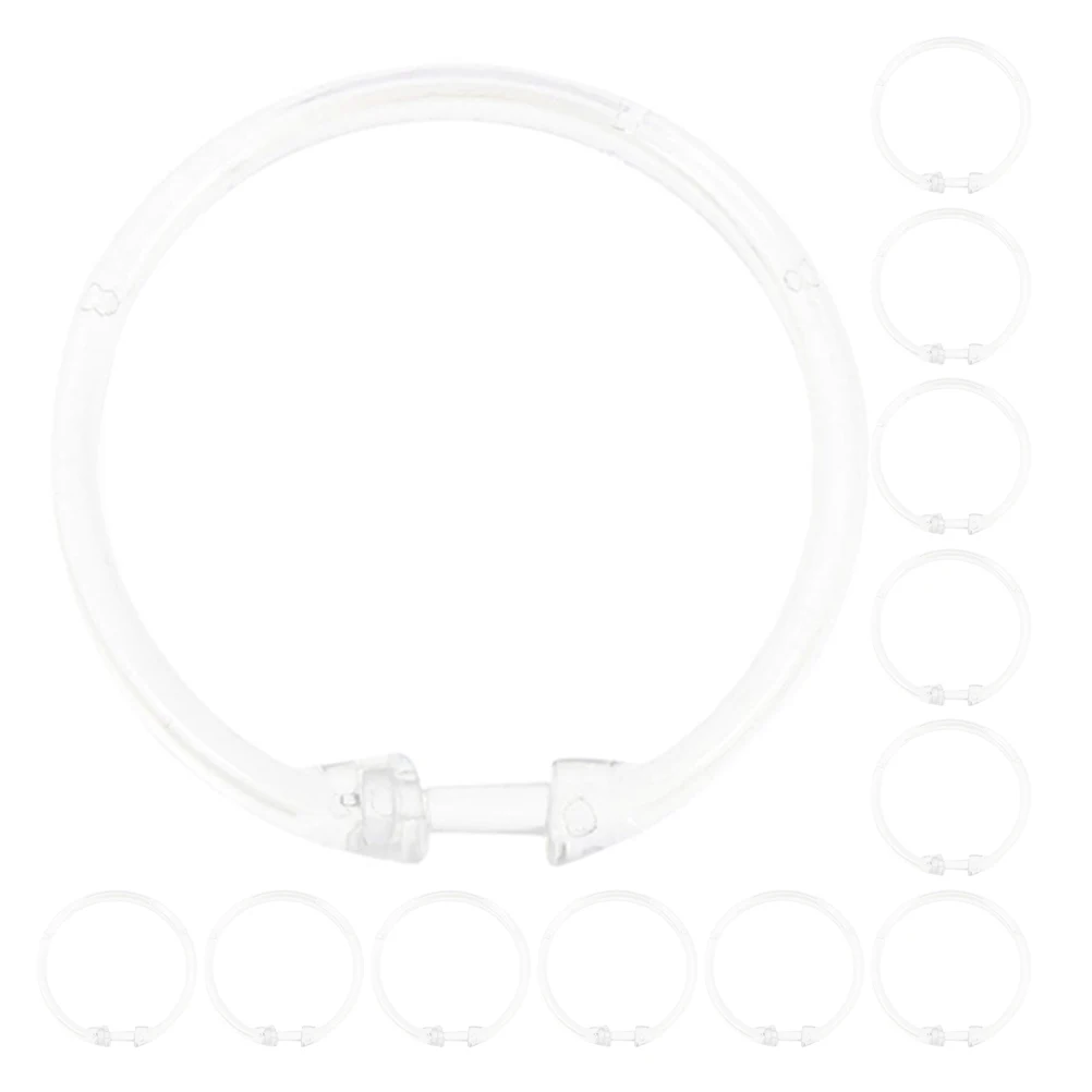

15 Pcs Shower Curtain Ring Accessories Clear Rings Hook up Hooks Acrylic Circular