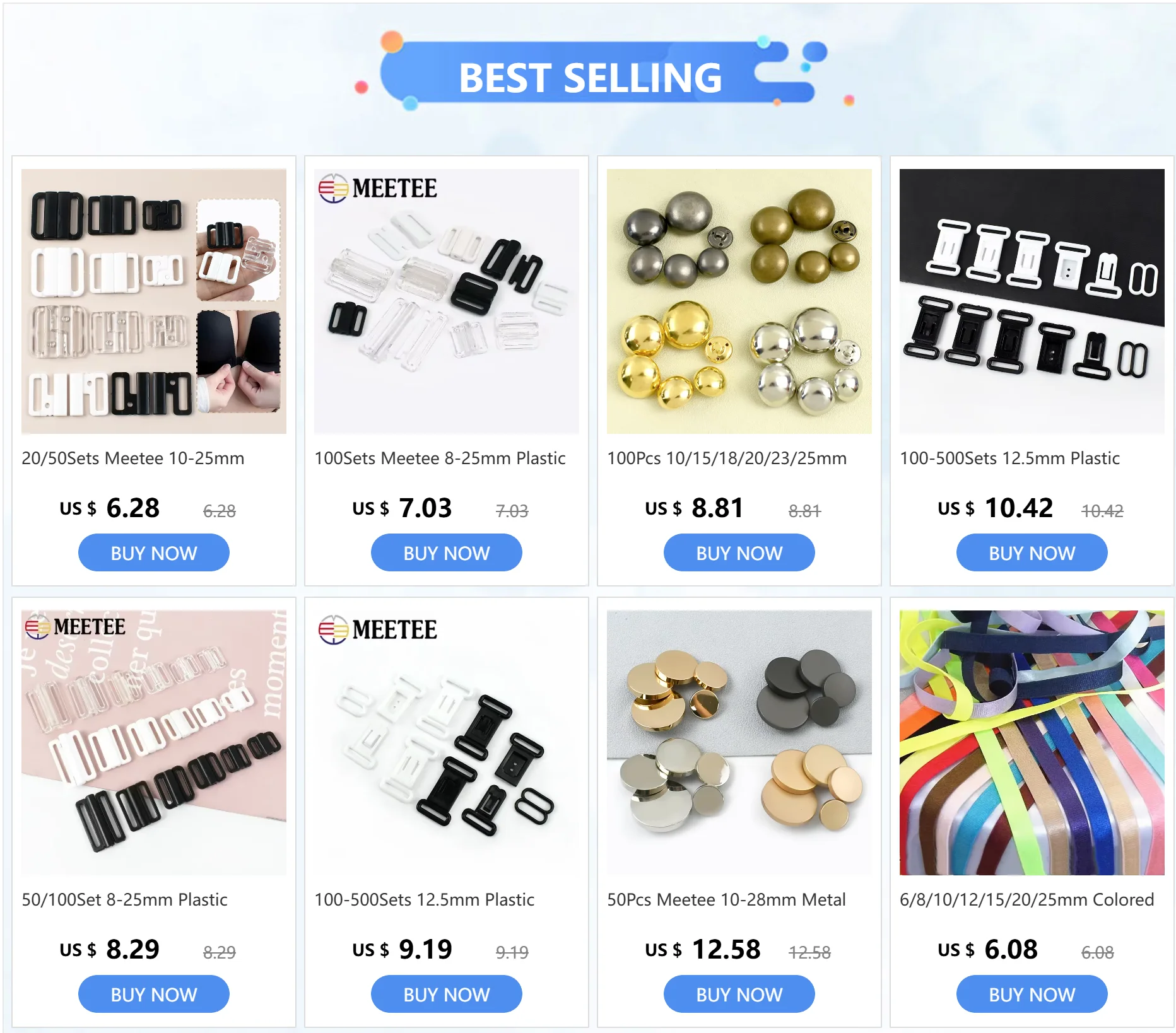100Sets Meetee 8-25mm Kunststoff BH Schnallen Bademode Einstellen Verschluss Vorne Clip Bikini Verschluss DIY Nähen Unterwäsche zubehör – Detail 1