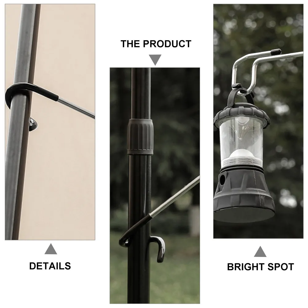 2Pcs Anti Slip Light St Hooks for Camping Travel Hiking Fishing Hanging Lights Clothes Lanterns Bags Tent Lamp Hooks Outdoor view 3