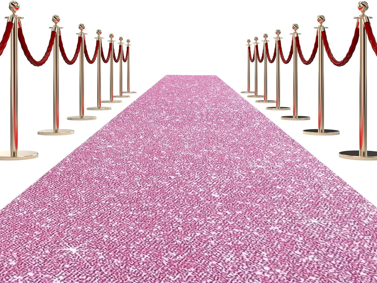 1 Sparkling Pink Large Carpet - Non Slip, Washable, Perfect for Wedding Aisles, Parties, Holiday Decorations, and Home Decor
