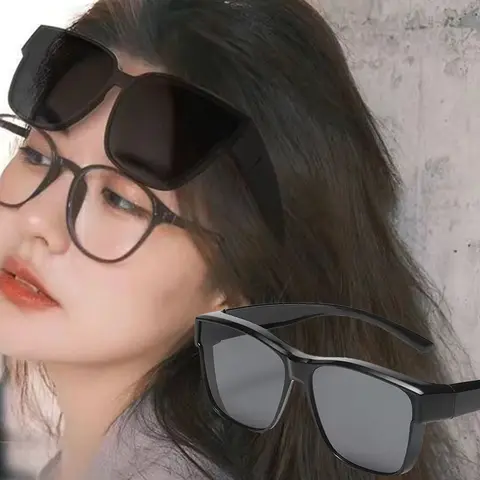 För bilkörning som kan bäras över andra glasögon, runtomgående fyrkantiga skärmar som passar över glasögon, polariserade solglasögon 10 best sales CVS solglasögon över glasögon - №3