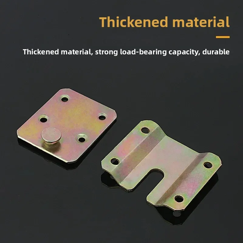 4Set Color-zinc Plating Bed Hinge Furniture Fixed Bed Connection Mini Bed Hook Furniture Accessories Wood Buckle