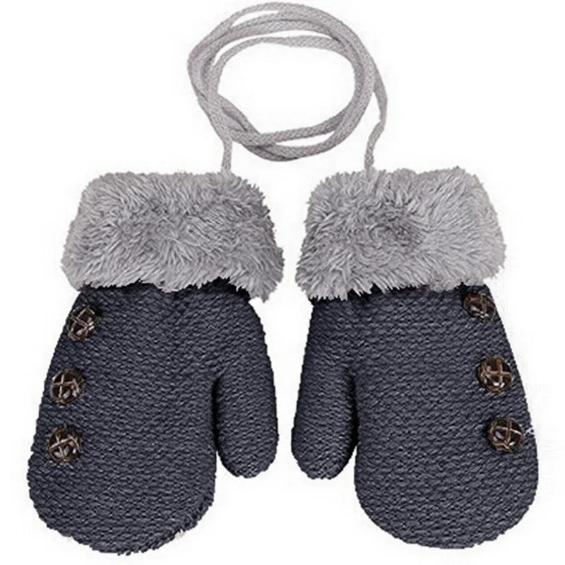 Autumn and Winter Baby Gloves Children\'s Mittens Winter Wool Knitted Gloves Children Warm Rope Mittens 1-3 Years