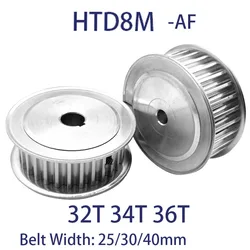 1Pcs HTD 8M AF Timing Pulley 32T 34T 36T Teeth Bore 12mm - 28mm Belt Width 25/30/40mm 8M Aluminum Alloy Transmission Belt Pulley