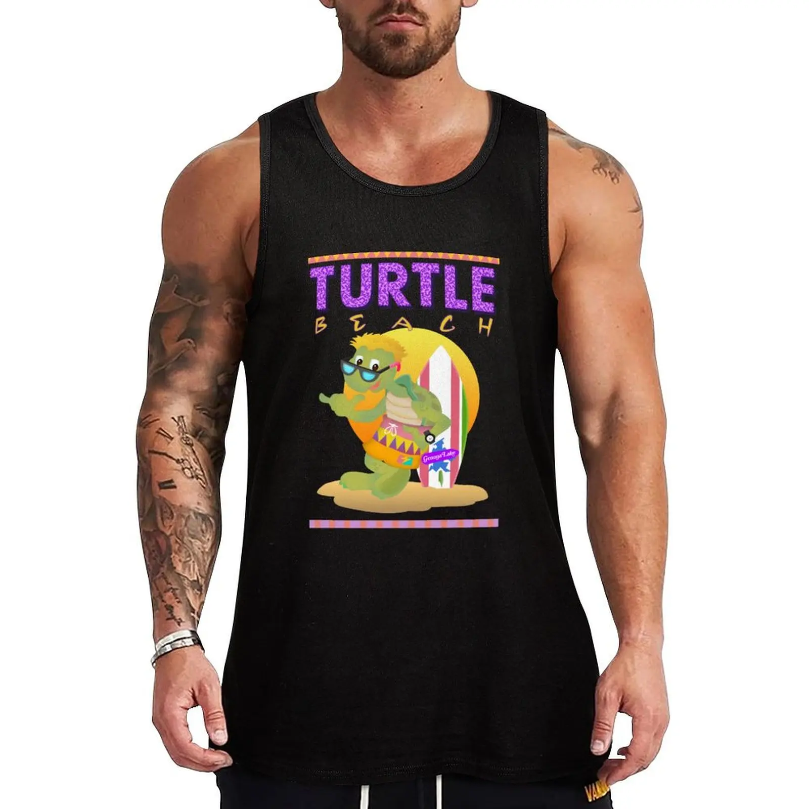 

Geauga Lake Turtle Beach Waterpark Butch Hightide Tank Top Men's cotton t-shirt Gym man gym accessories men Men's clothes