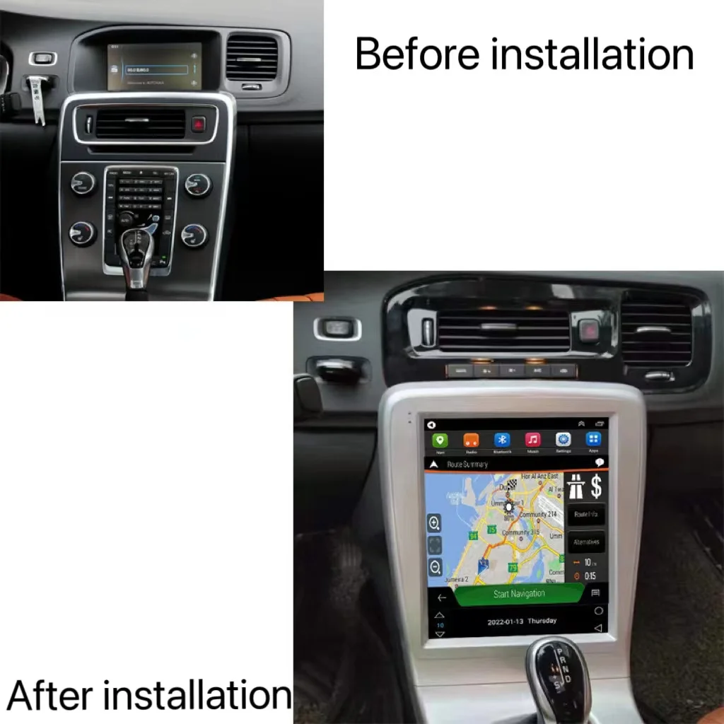 

Android GPS Navigation Multimedia Player Stereo Head Unit Touch Screen Car Radio for Tesla Style Volvo S60 V60 2011-2017