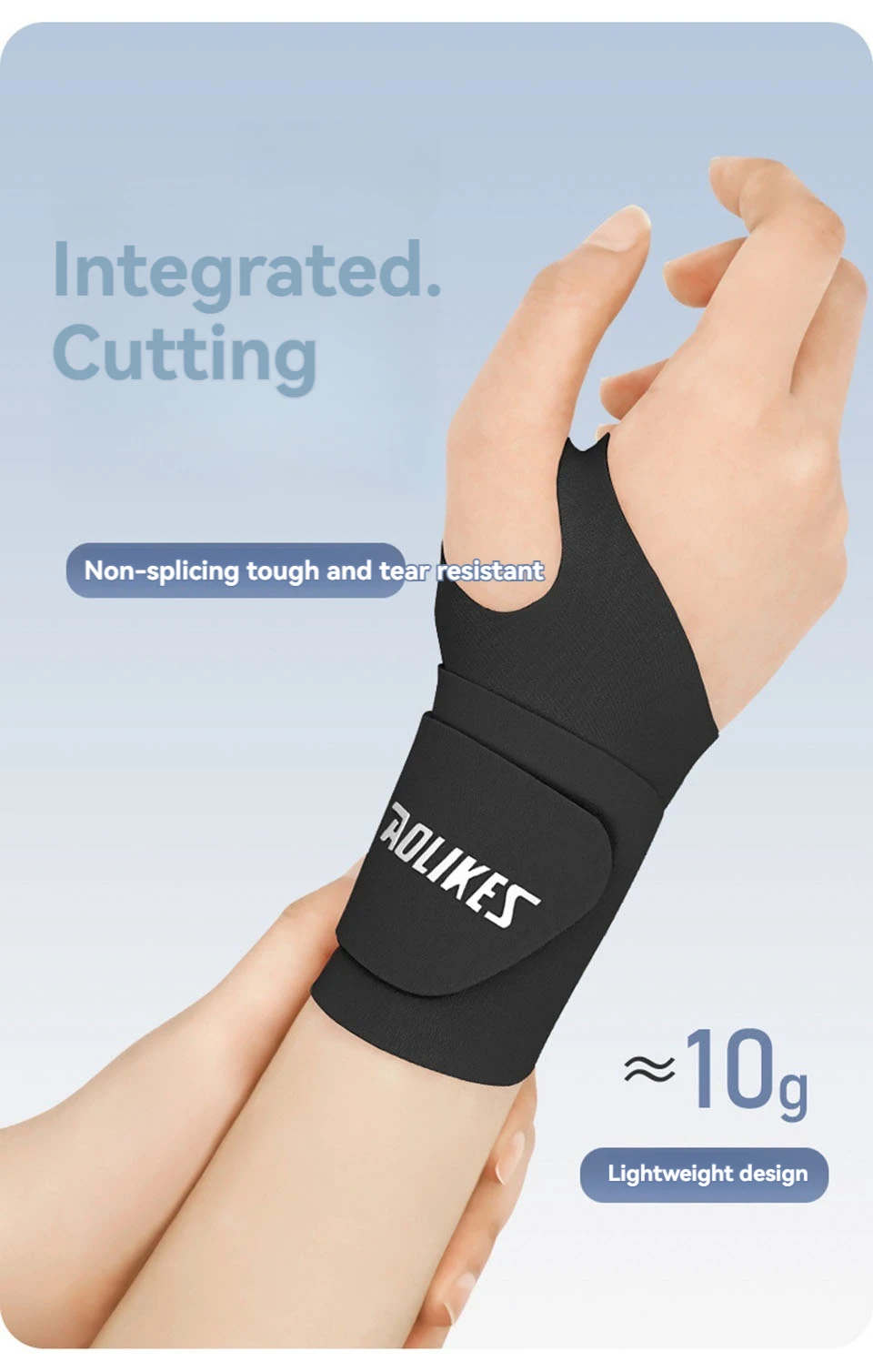 AOLIKES Ultradünne und weiche Handgelenkbandage für Männer und Frauen, verstellbare Handgelenkstütze für Basketball, Tennis, Badminton – Detail 8