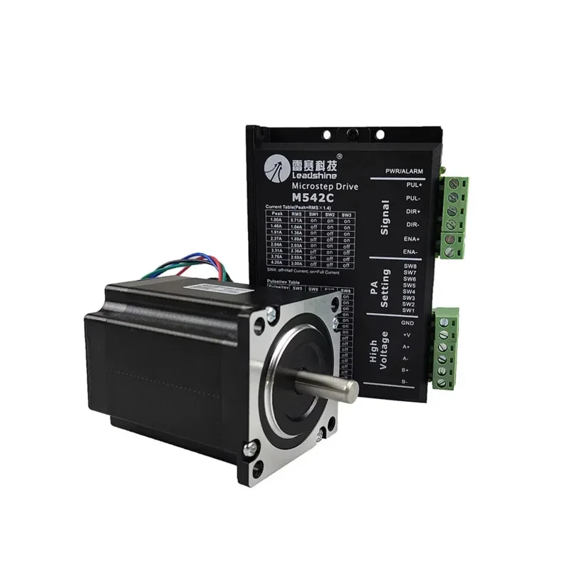 Leadshine 2 fases Nema23 57 Series 57HS21A Kit de motor paso a paso M542C controlador voltaje de entrada VDC20-50V