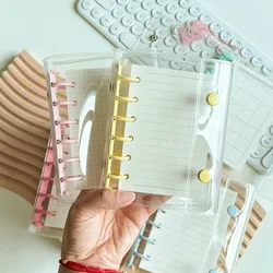 Korean A7 Transparent Double Buckle Loose-leaf Handbook INS Wind Detachable Goo book Girl's Heart Diary 6-Hole Loose-Leaf