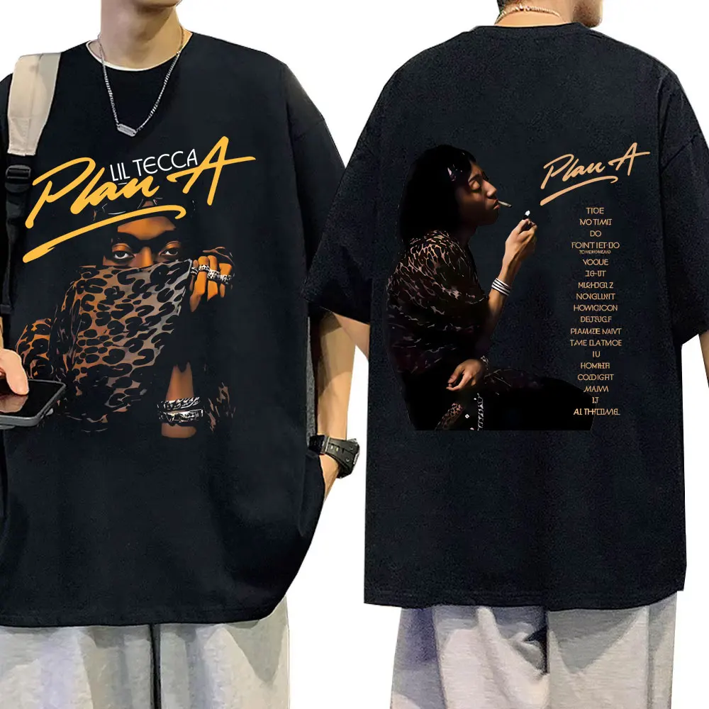 

Rapper Lil Tecca Plan A Album Graphic T-shirts Men Women Clothing Hip Hop Fashion Pop Music T Shirts Male Oversized Short Sleeve