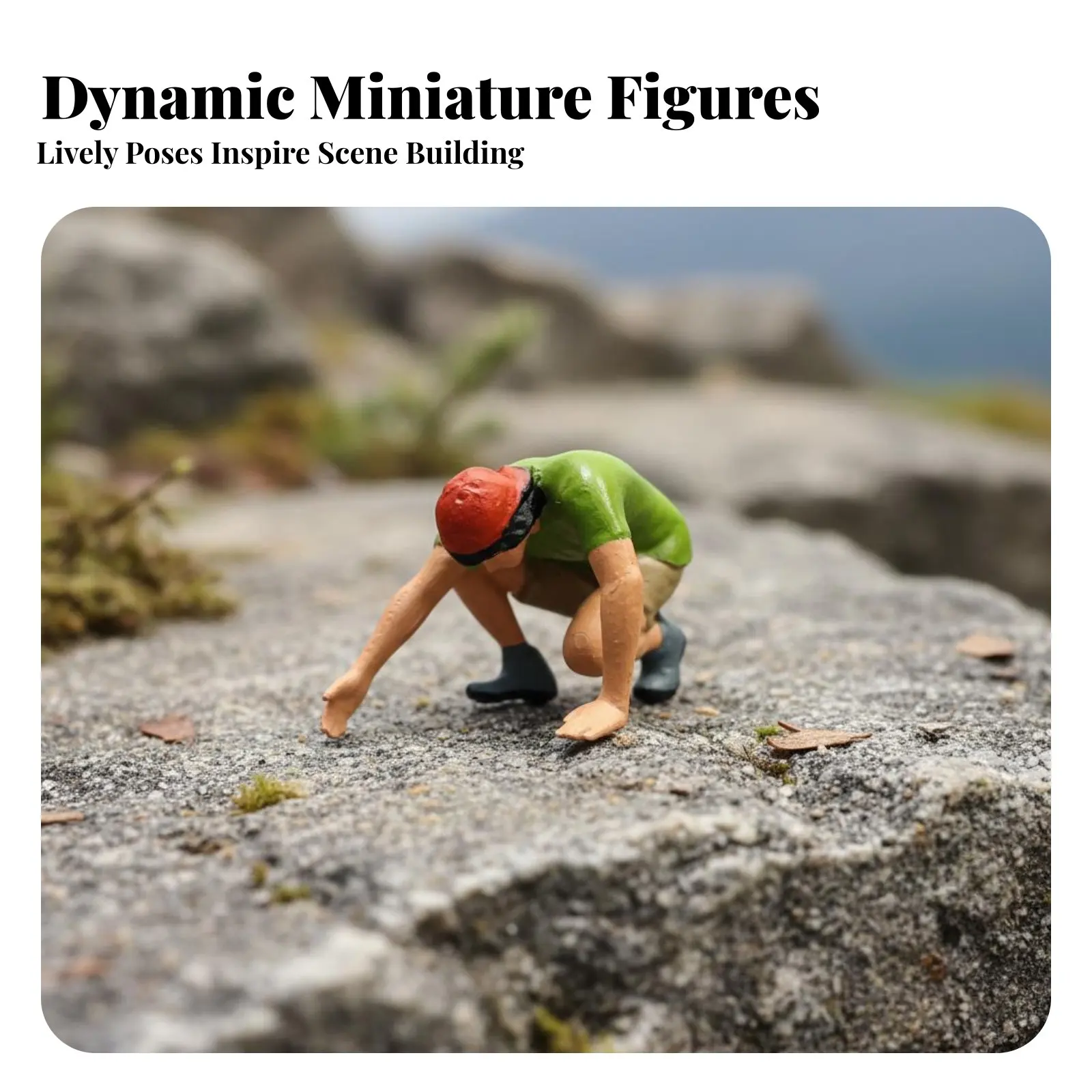 1:64 Scale Figure Realistic Features Miniature Climber Model Rock Climbing Figure High Intricacy Sports Theme Figurine