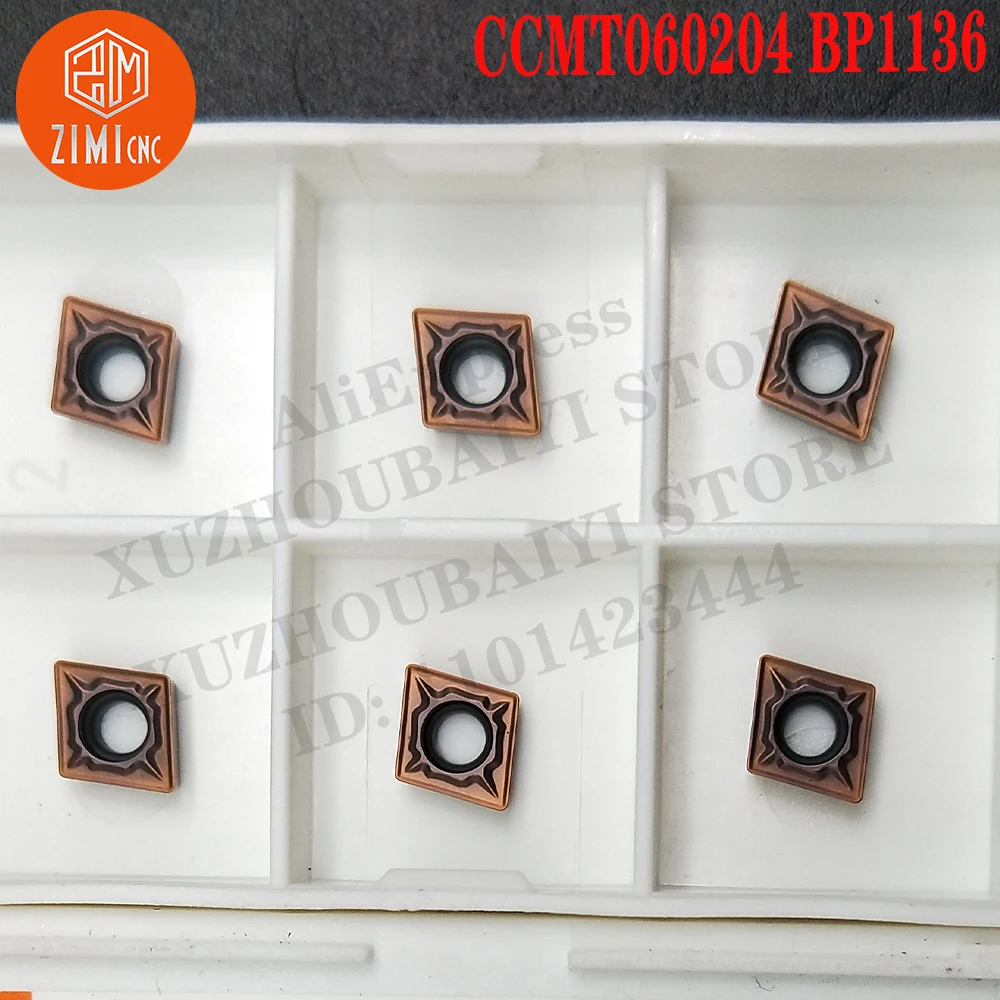 CCMT060204 BP1136 CCMT 060204 외부 초경 CNC 도구 기계적인 금속 선반 밀링 커터 초경 인서트 터닝 인서트