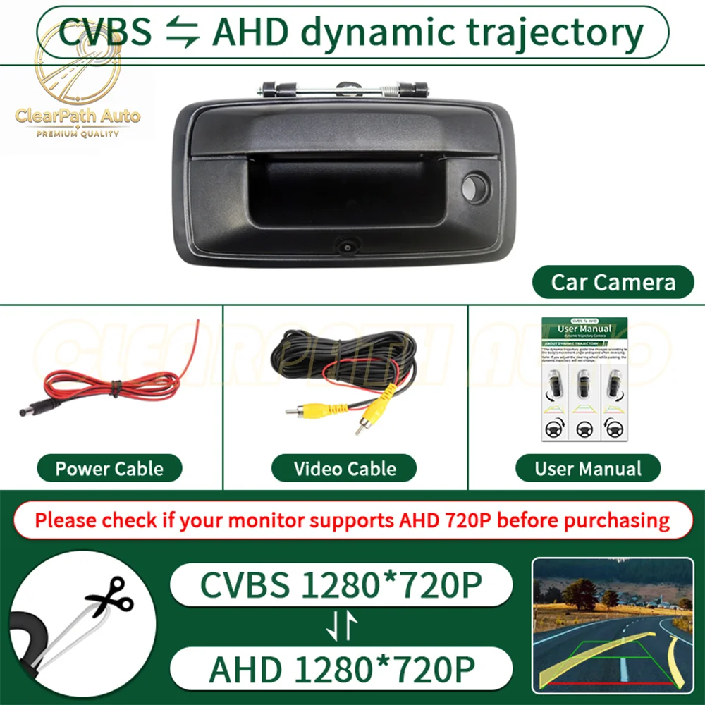 AHD Tailgate Handle Reverse Camera For Chevrolet Silverado 1500 2500 3500 2014-2015 GMC Sierra 1500 2500 3500 2014-2015