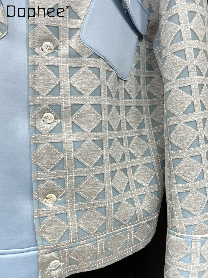 Chinese Style Splicing Printing Crew Neck Single-breasted Jacket Spring Summer New High-end Temperament Loose Casual Jacket Top