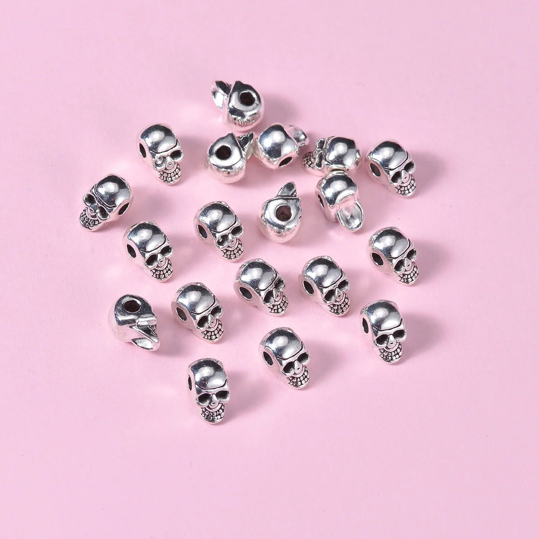 Punk Style Skull Head Beads Charms Cool Skeleton Vintage Beads DIY Men Necklace Bracelet Jewelry Making Handmade