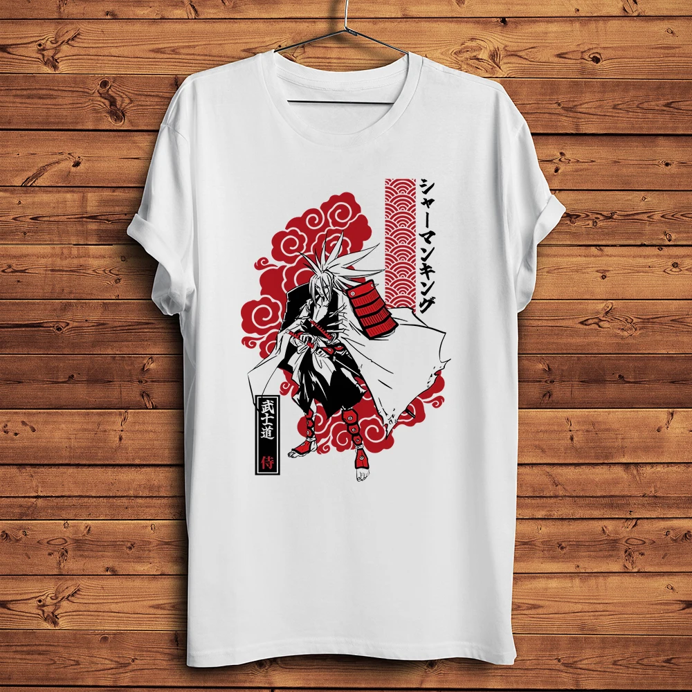 Shaman samurai Amidamaru Yoh Asakura Funny anime T Shirt Men homme daily Short sleeve TShirt Unisex Streetwear manga tee