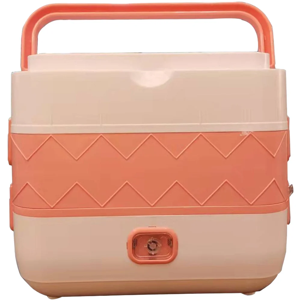 Electric Heating Lunch Box Steam Heating Water Fill Multi Function Mini Rice Cooker Work Meal Warmer Double Layer Auto Shut Off