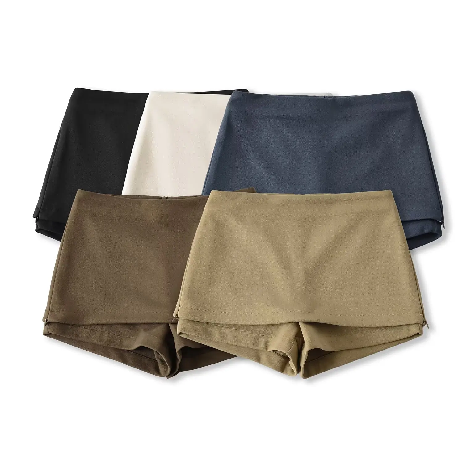 Pure Desire Sexy Low Waist Tweed  Skirt Anti Exposure Autumn Winter New Style Slim Fit Pants Skirt Side Zipper Design