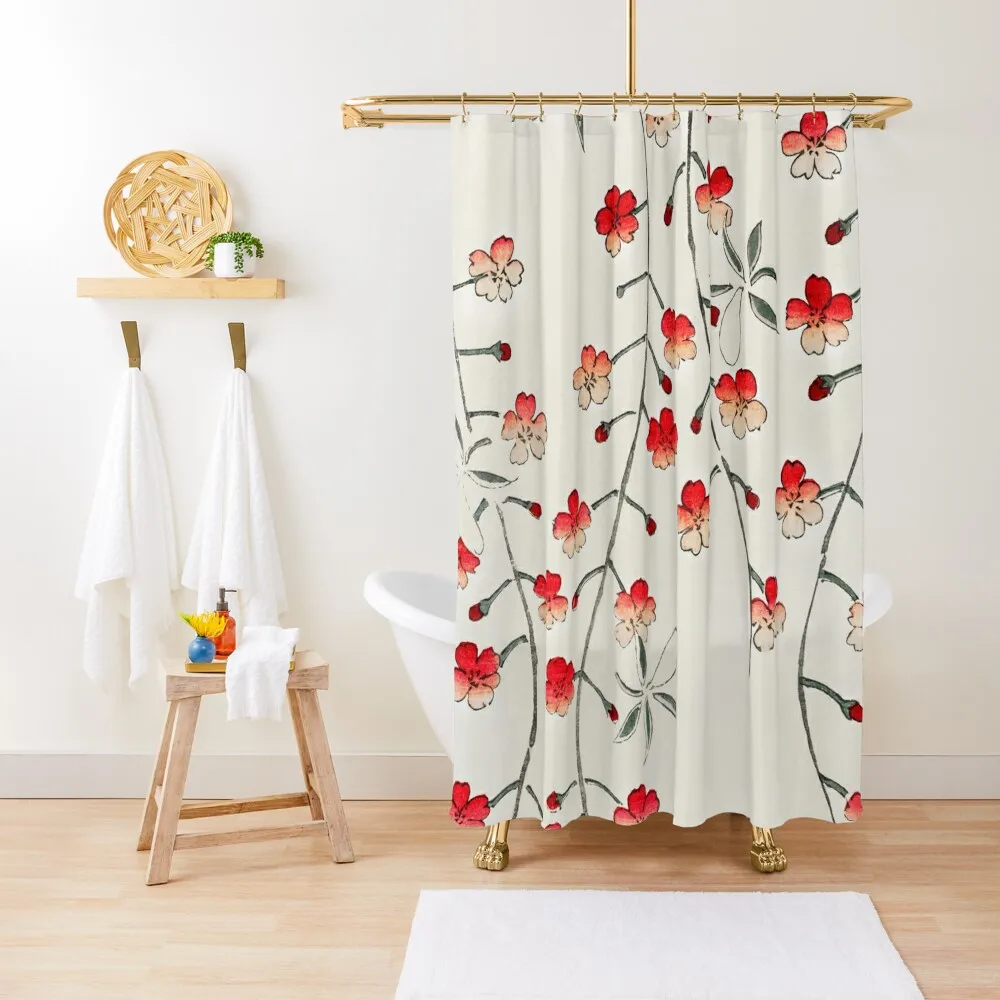 

Cherry Blossom Print -Watanabe Seitei - Japanese art Shower Curtain Waterproof Fabric Shower Cute Shower Bathroom Deco Curtain