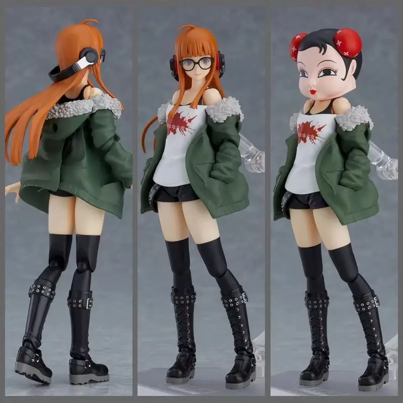 13CM Figma # 434 Persona5 P5 Futaba Sakura Action Anime Figur Kawaii PVC Austauschbares Gesicht Modell Sammlerstück Desktop-Spielzeug Geschenk