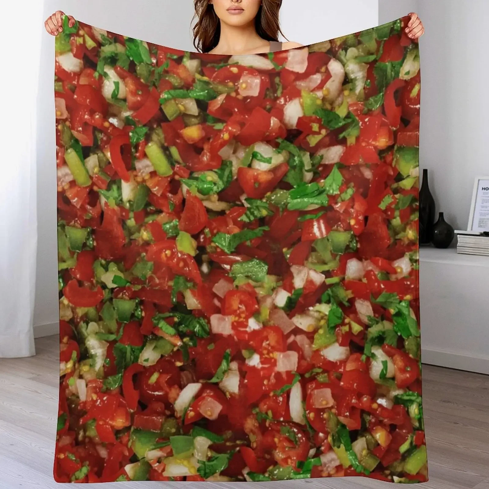 

Pico de Gallo Seamless Pattern Throw Blanket Fuzzy Plush Throw Blanket for Sofa Chair