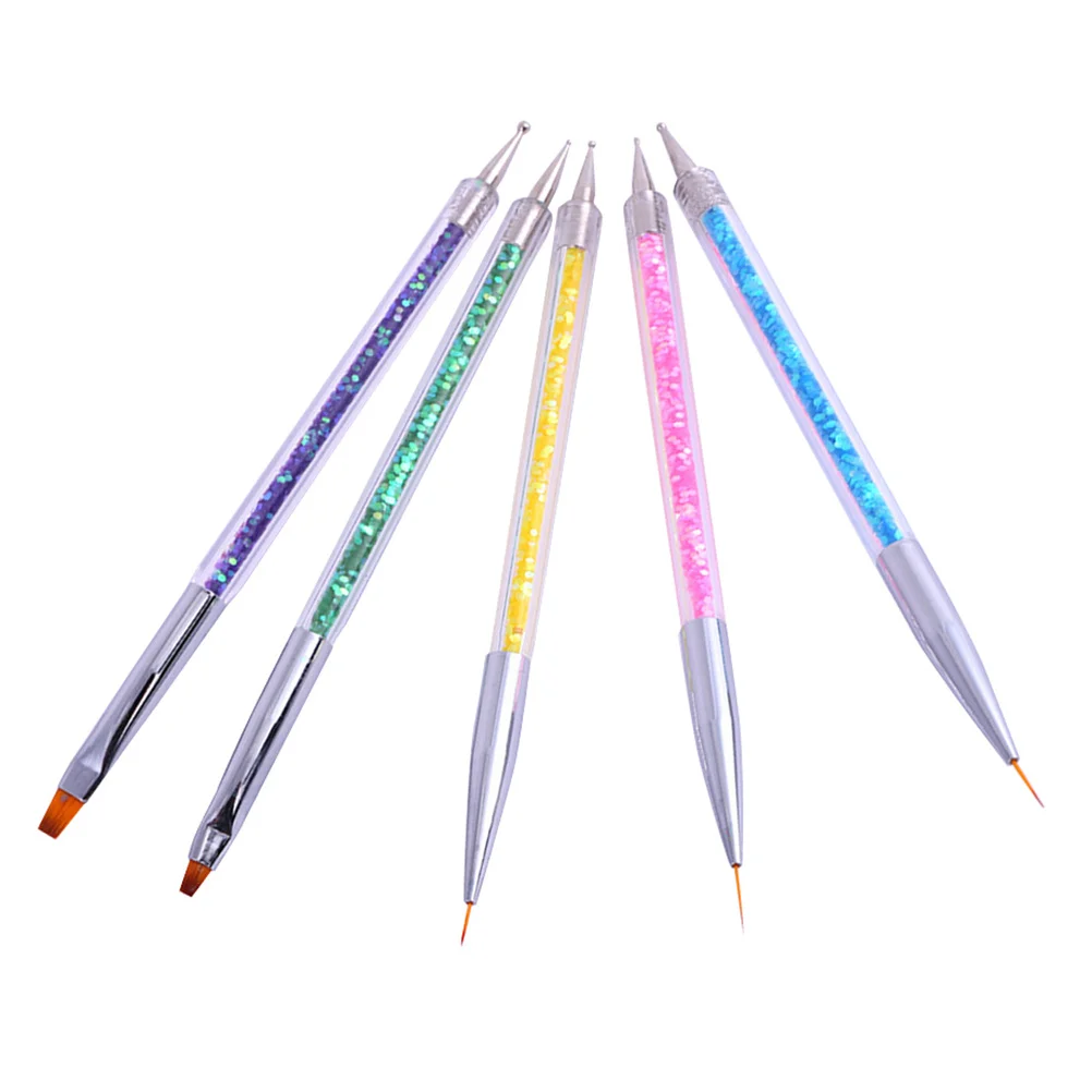 

10Pcs Nail Dotting Pen Reusable Dual-Ended Nail Art Liner Drawing Tool for Fine Details Flowers Patterns Manicure Uv Gel Design