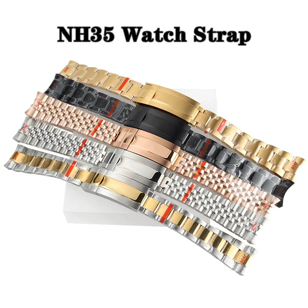 

20mm Watch Band For Seiko NH35 NH36 316L Stainless Steel Watch Strap For Brushed Polish Oyster Presidential Jubilee Bracelet