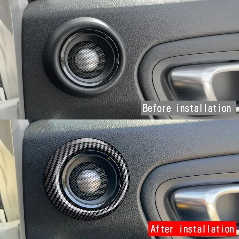 For Honda Vezel H-RV HRV 2025 2026 ABS black Interior Door Audio Speaker Loudspeaker Trim Rear Door upper Horn Cover Accessories 2