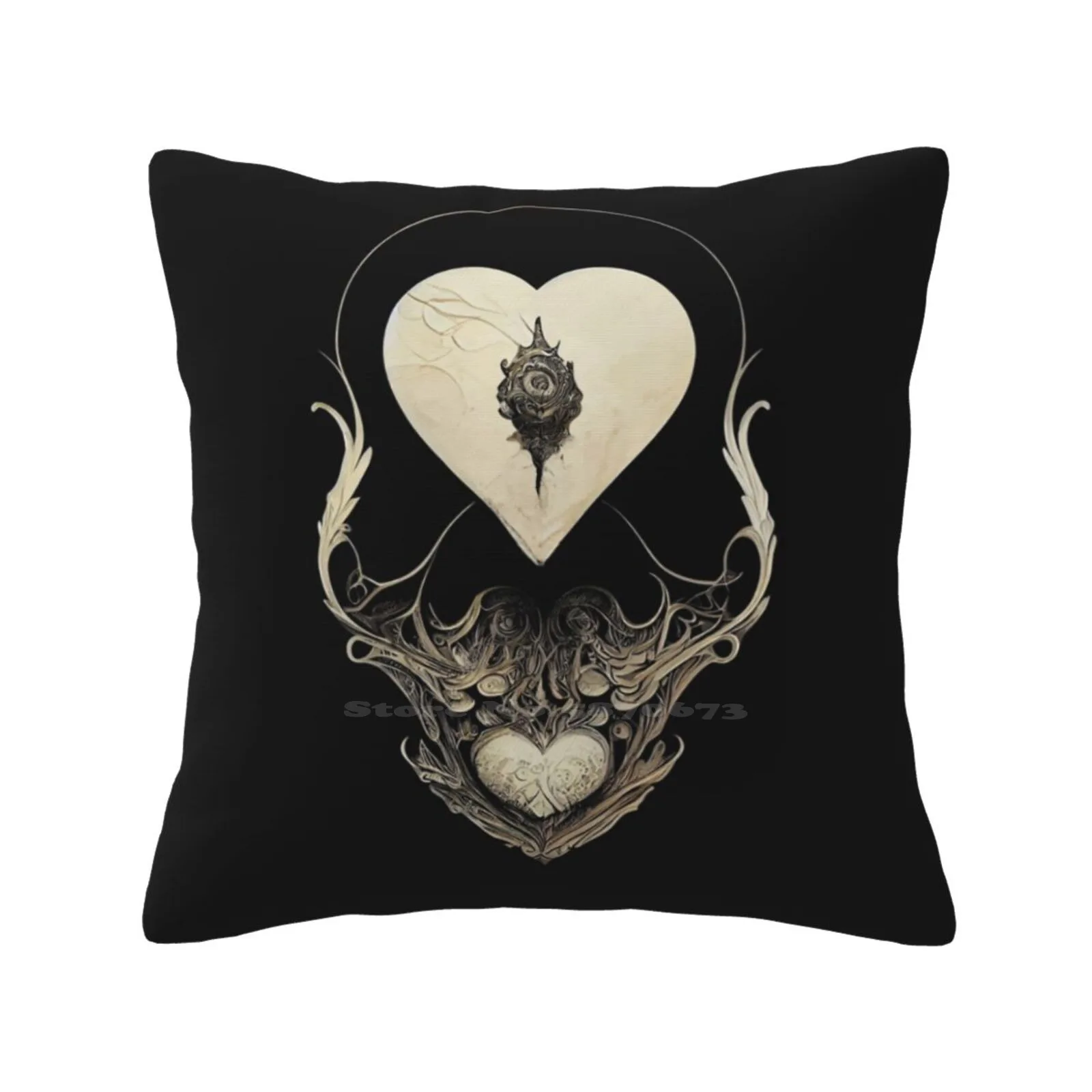 Gothic Heart Pillows Case Bedroom Home Decoration Alternative Filigree Hearts Gothic Swirl Love Heart Gothic Heart Romance