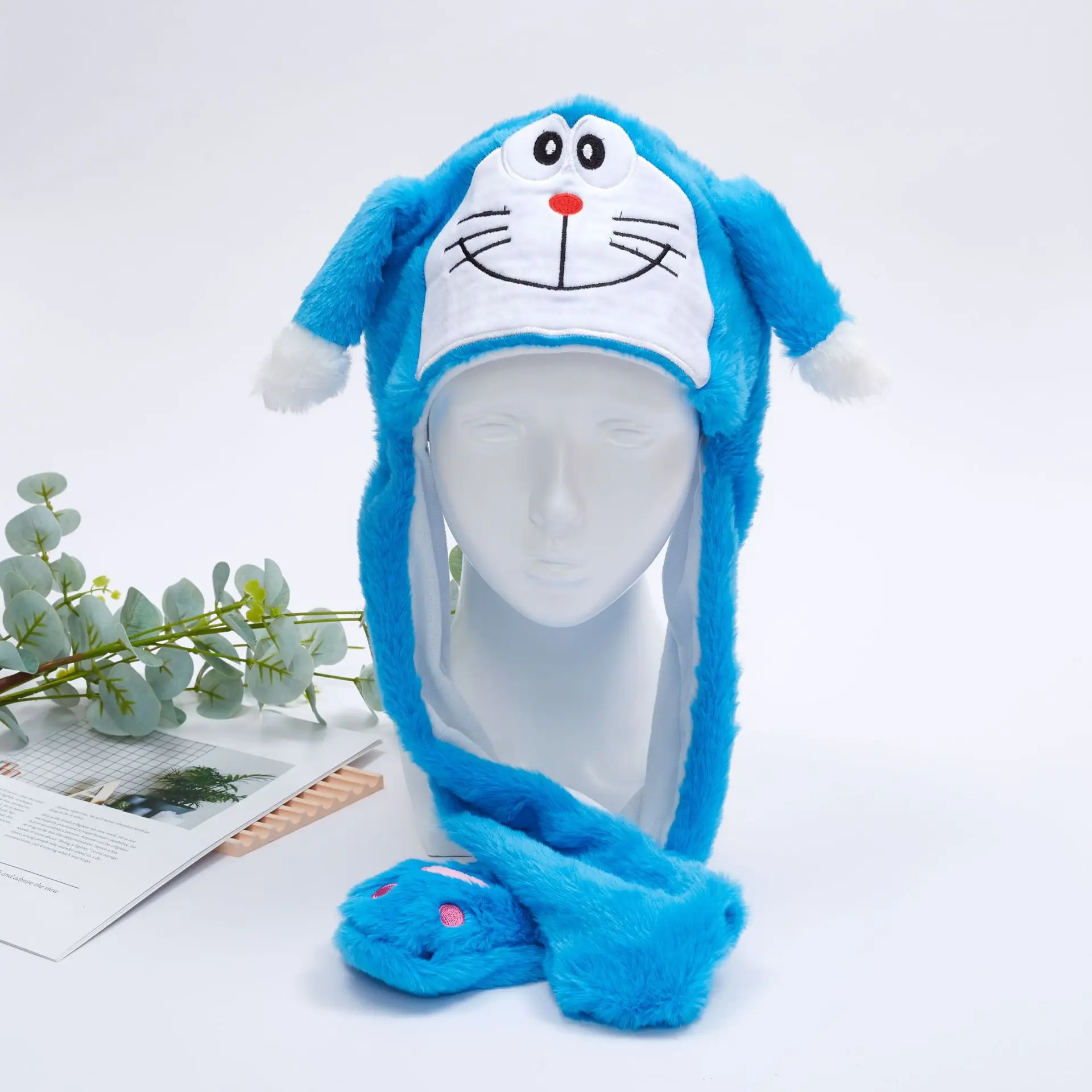 Creative Airbag Hat, a Cute Stuffed Cartoon Hat With Ears That Move When Pinched. Give a Warm Gift to Your Family and Friends